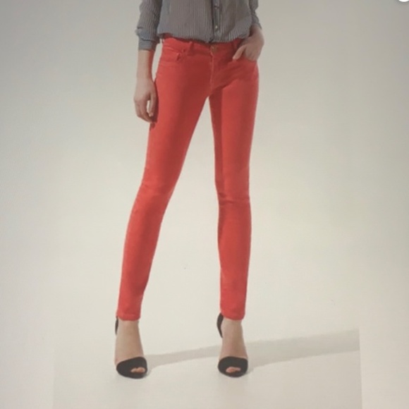 Zara Core Denim Trafaluc Collection Coral  Slim Denim Jeans Size 6 - Picture 2 of 12